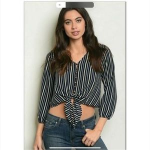 STRIPED TIE TOP